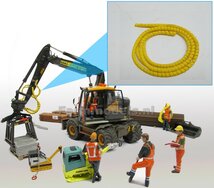 YELLOW Spiral Guard Ø 1,5 mm x 250 mm Gele Flexibele hydroliekleiding/ slang bescherming  1:32    