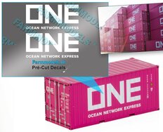 ONE - Ocean Network Express container logo Decals 2x 15 cm breed 1:32 Farmmodels.nl