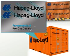 Hapag Lloyd container logo Decals 2x 15 cm breed 1:32 Farmmodels.nl