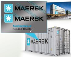 Maersk container logo Decals 2x 15 cm breed 1:32 Farmmodels.nl