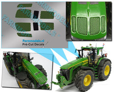 Grill Roosterstickers met echt 3D Reliëf effect t.b.v. John Deere 8R Wiking 1:32 Farmmodels.nl