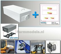 Overdruk filter/ Lucht Filter in WIT HOOGGLANS gespoten INCL. STICKERSET Euroquip Freshfilter geleverd  TYPE 2  afm. 28,12 x 13,75 x 9,20mm  1:32 