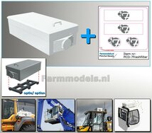 Overdruk filter/ Lucht Filter in WIT HOOGGLANS gespoten INCL. STICKERSET 7Freshfilter geleverd  TYPE 2  afm. 28,12 x 13,75 x 9,20mm  1:32 