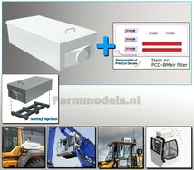 Overdruk filter/ Lucht Filter in WIT HOOGGLANS gespoten INCL. STICKERSET BM AIR geleverd  TYPE 2  afm. 28,12 x 13,75 x 9,20mm  1:32 