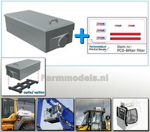 Overdruk filter/ Lucht Filter TYPE 2 INCL. STICKERSET BM AIR  afm. 28,12 x 13,75 x 9,20mm in GRIJS Resin en ONBEHANDELD geleverd 1:32 