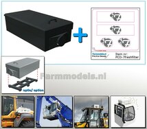 Overdruk filter/ Lucht Filter in ZWART HOOGGLANS gespoten INCL. STICKERSET 7 Freshfilter geleverd  TYPE 2  afm. 28,12 x 13,75 x 9,20mm  1:32 