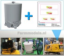 Overdruk filter/ Lucht Filter TYPE 3 in ONBEHANDELD GRIJS RESIN INCL. STICKERSET Euroquip geleverd  afm. Ø 10.9 mm x 14.6 mm  1:32 