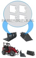 4x losse snelwissel lippen t.b.v. snelwissel set nr. 503350 Mini shovel (Weidemann Siku) 1:32                   