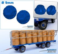 2x NAAFDOP uitvoering MET CENTREERRAND ONDERKANT Ø 9 mm Materiaal Kunststof NEW HOLLAND BLAUW Gespoten geleverd 1:32