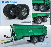 Ø 46.8 mm: TEBBE HS 240: 2x Vredestein Flotation Pro Banden met ALUMINIUM METALIC gespoten Velgen 1:32 Premium Line Series  