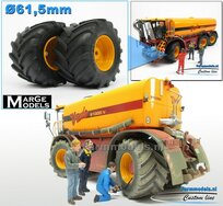 Ø 61.5 x 33.3 mm: VREDO VT 7028: 2x Michelin 1050 lagedruk Banden + ALU. velgen VREDO GEEL gespoten 1:32 Farmmodels Custom Line Series    