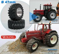 Ø 47 x 20.5 mm: CASE IH & IH WIKING: 2x Brede Banden + ALUMINIUM velgen BLANK geleverd 1:32 Farmmodels Custom Line Series 