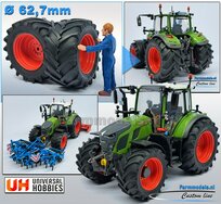 Ø 61.7x 29.9 mm: Fendt 620 UH: 2x Brede banden + ALUMINIUM velgen FENDT ROOD Gespoten geleverd 1:32 Farmmodels Custom Line Series 