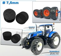 2x CASE IH/ NH Eindvertragingen/ Planeetkappen Ø 7.5 mm  Resin ANTRACIET gespoten geleverd 1:32 Farmmodels Custom Line