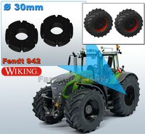 Ø30 mm x 8 mm hoog: 2x FENDT 942 Wiking WIELGEWICHTEN  Materiaal: Resin ZWART GLANS Gespoten geleverd  1:32   Farmmodels Premium Line  HALF MEI 2025 LEVERBAAR