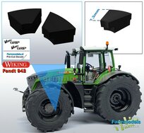 FENDT 942 Wiking VOORAS: 2x Vario Grip Afdekkappen set t.b.v. Luchtsysteem VOORAS t.b.v. Michelin Axiobib2  Materiaal Resin ZWART GLANS Gespoten geleverd 1:32  HALF MEI 2025 LEVERBAAR