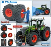 Ø 70.6 x 30.4 mm: FENDT 942 Wiking: 2x Michelin Axiobib2 Banden + RESIN Velgen FENDT ROOD Gespoten geleverd 1:32    Farmmodels Premium Line Series  HALF MEI 2025 LEVERBAAR