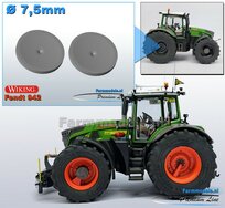 2x Afdekplaat Ø 7.5 mm t.b.v. FENDT 942 Wiking ACHTERAS VELG Michelin Axiobib2 band  RESIN BLANK Geleverd 1:32 Farmmodels Premium Line