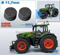 2x Eindvertragingen/ Planeetkappen Ø 11.7 mm t.b.v. FENDT 942 Wiking VOORAS VELG Michelin Axiobib2 band Resin FENDT 942 CHASSIS GRIJS Gespoten geleverd 1:32 Farmmodels Premium Line