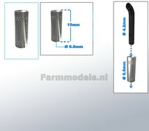 Beschermkap voor Uitlaat RESIN Ø 6,6 mm x 15 mm, geschikt voor uitlaat serie met Ø 4,2 mm 1:32  