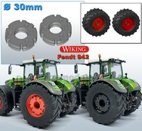 Ø30 mm x 8 mm hoog: 2x FENDT 942 Wiking WIELGEWICHTEN  RESIN  BLANK Geleverd  1:32  Farmmodels Premium Line  