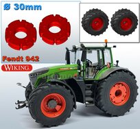 Ø30 mm x 8 mm hoog: 2x FENDT 942 Wiking WIELGEWICHTEN  Materiaal: Resin FENDT TERRA-RED ROOD Gespoten geleverd  1:32   Farmmodels Premium Line