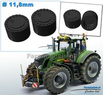 2x Eindvertragingen/ Planeetkappen Ø 11.8 mm rondom boutjes FENDT DONKER GRIJS Gespoten geleverd 1:32