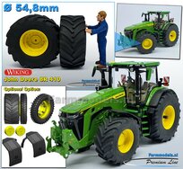 Ø 54.8 x 25.8 mm: JD 8R 410: 2x Michelin Axiobib2 Banden + RESIN Velgen JOHN DEERE GEEL gespoten  1:32  Farmmodels Premium Line Series 