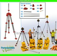 BOUWKIT: STATIEF 3-POOT ALUMINIUM met RESIN onderdelen ROOD Gespoten geleverd , geschikt voor plaatsing o.a. Topcon laserzenders  1:32                