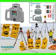 TOPCON RL-HV2S Dubbel Afschot Laser  RESIN onderdelen BLANK geleverd +  Pré-Cut Decal stickerset geschikt voor plaatsing op 3-Poot/ Statief Farmmodels  1:32                
