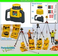 TOPCON RL-HV2S Dubbel Afschot Laser RESIN onderdelen TOPCON GEEL + BRUIN GRIJS Gespoten geleverd +  Pré-Cut Decal stickerset geschikt voor plaatsing op 3-Poot/ Statief  1:32                