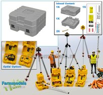 TOPCON KOFFER t.b.v. plaatsing Roterende Laser + Handontvanger  RESIN onderdelen BLANK geleverd +  Pré-Cut Decal stickerset   Farmmodels  1:32                