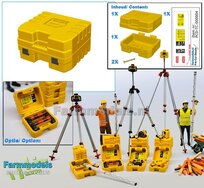 TOPCON KOFFER t.b.v. plaatsing 2x Topcon LS-B200 Machine Ontvangers RESIN onderdelen TOPCON GEEL Gespoten geleverd +  Pré-Cut Decal stickerset   Farmmodels  1:32                