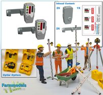 2x TOPCON LS-80X Hand Ontvangers met 2x KLEM/ STEUN  RESIN onderdelen BLANK geleverd +  Pré-Cut Decal stickerset  Farmmodels  1:32                