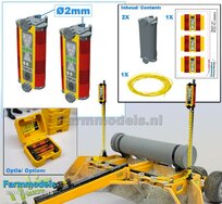 2x TOPCON LS-B200 Machine Ontvanger + gele stroomdraad t.b.v. montage op Ø2mm pijp  RESIN onderdelen BLANK geleverd +  Pré-Cut Decal stickerset   1:32                