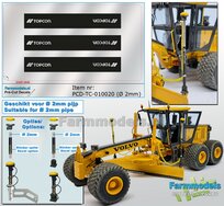 3x TOPCON logo's ZILVER/ ZWART, Geschikt voor 