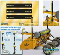 3x TOPCON logo's GOUD/ ZWART, Geschikt voor 