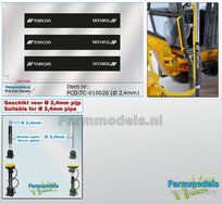 3x TOPCON logo's ZILVER/ ZWART, Geschikt voor 
