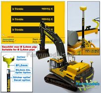 3x TRIMBLE logo's GEEL/ ZWART, Geschikt voor 