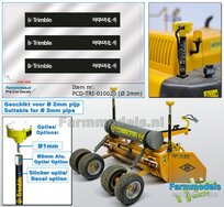 3x TRIMBLE logo's ZILVER/ ZWART, Geschikt voor 