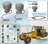 2x TOPCON GPS GR-i3 Machine Ontvangers + 20 cm zwarte stroomdraad  RESIN onderdelen BLANK geleverd  1:32                
