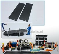 2x RUBBER RIJPLATEN (31.2 x 93.9 x  0,8 mm)  ZWART POLY geleverd 1:32 