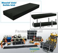 Massief BLOK RIJPLATEN (31.4 x 93.7 x 9.9 mm)  Resin RUBBER COMPOUND ZWART Gespoten geleverd  1:32 