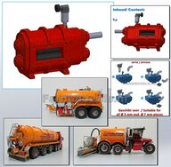 Verdringerpomp, Vogelsang mest pomp Materiaal Resin (VMR) ROOD gespoten geleverd 1:32  