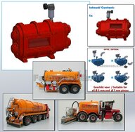 Verdringerpomp, Vogelsang mest pomp Materiaal Resin (VMR) ROOD gespoten geleverd 1:32  