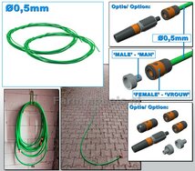 Ø 0.5 mm x 200 cm TUINSLANG GROEN  (Geleverd 2x 100cm)  1:32