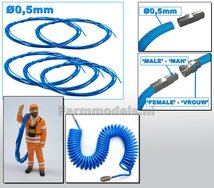 Ø 0.5 mm x 500 cm: LUCHTSLANG/ LUCHTLEIDING BLAUW  (Geleverd 5x 100 cm) 1:32