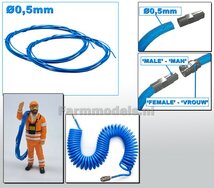 Ø 0.5 mm x 200 cm: LUCHTSLANG/ LUCHTLEIDING BLAUW  (Geleverd 2x 100 cm) 1:32