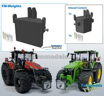 FRONTGEWICHT 400 kg  VLAKKE VOORKANT (Geschikt voor afbeeldingen) 3-Punts aansluiting  Materiaal: Resin FENDT 942 CHASSIS GRIJS Gespoten geleverd  1:32  