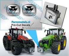2x metalen plaat MASSEY FERGUSON logo tbv Frontbumper Pré-Cut Decal stickersets 1:32